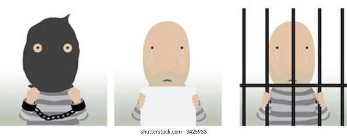 An illustration vector images of a prisoner in jail