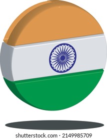 illustration vector of India flag. vector of round glossy icons. Flags of India