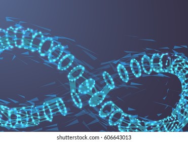 Illustration of Vector Infinity Symbol. Futuristic Technology Wireframe Mesh Background Made from Polygons, Flares and Particles