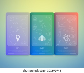 Illustration of Vector Infographics Meet Connect Create Flyer with Hand Draw Icons