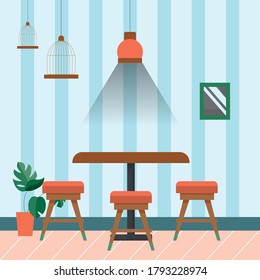 Vector de ilustración del restaurante interior