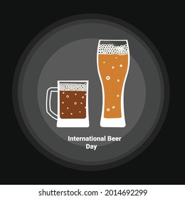 Día internacional de la cerveza del vector de ilustración