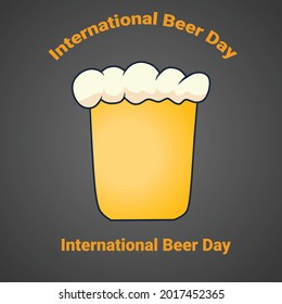 Illustration vector international beer day cards