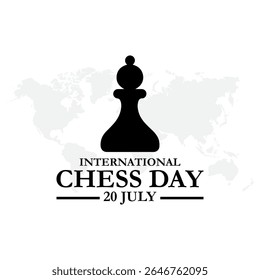 illustration vector international chess day. annualy celebrates on July 20. International Chess Day greeting card creative banner, poster, social media post illustration.