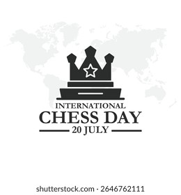 illustration vector international chess day. annualy celebrates on July 20. International Chess Day greeting card creative banner, poster, social media post illustration.