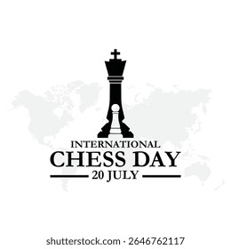 illustration vector international chess day. annualy celebrates on July 20. International Chess Day greeting card creative banner, poster, social media post illustration.