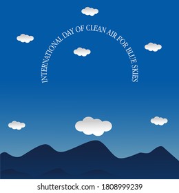 illustration vector for international day of clean air for blue skies concept.