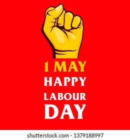 Illustration vector for International Workers' Day Celebration on May 1st, also known as May Day. May day with fist illustration