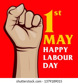 Illustration vector for International Workers' Day Celebration on May 1st, also known as May Day. May day with fist illustration