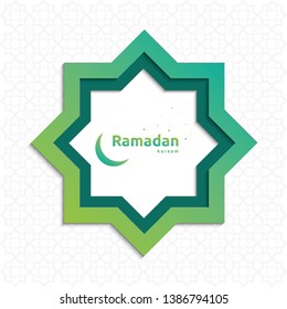 Illustration vector of Islamic design concept. Ramadan Kareem or Eid Mubarak greeting with abstract pattern or mandala element with ornament background suitable for invitation banner or card.