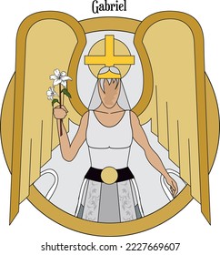 Illustration Vector isolated of Archangel, Gabriel, strength of god.