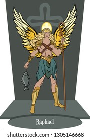 Illustration Vector Isolated Of Archangel Raphael, Rafael, God Heals - Vector 