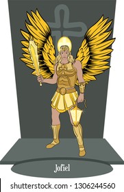 Illustration Vector Isolated Of Archangel Uriel, God Beauty - Vector