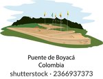 illustration vector isolated of Boyacá Bridge, Puente de Boyacá, Colombia, independence monument.