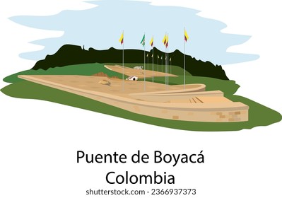 illustration vector isolated of Boyacá Bridge, Puente de Boyacá, Colombia, independence monument.