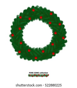 Illustration vector isolated of Christmas wreath.