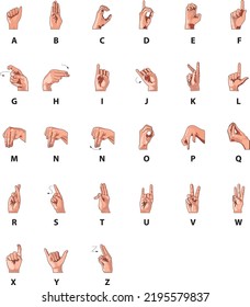 Illustration vector isolated of Colombian sign language