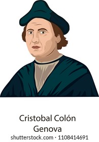 Illustration Vector Isolated Of Cristobal Colon, Genova.