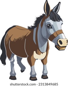 illustration vector isolated cute donkey