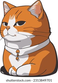 illustration vector isolated cute orange cat