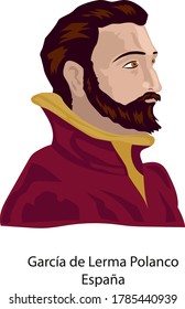  Illustration vector isolated of García de Lerma Polanco, Spain, Governor of the Province of Santa Marta. 