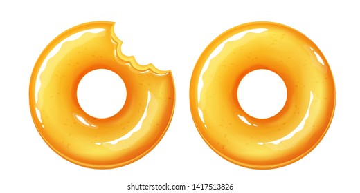Illustration vector isolated dessert doughnut or donuts on white background 