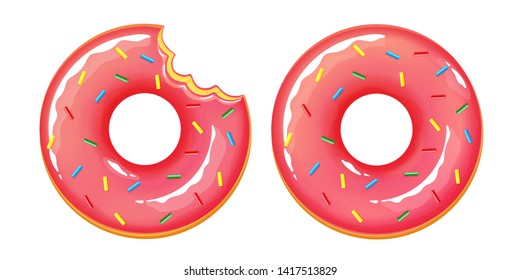 Illustration vector isolated dessert doughnut or donuts on white background 