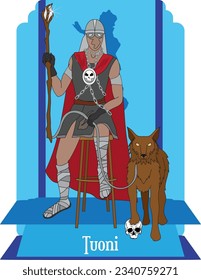 illustration vector isolated of Finnish God, Tuoni and Surma, underworld gods,  death and darkness gods,