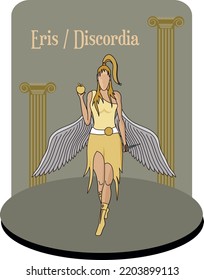 Illustration vector isolated of goddess Eris, discord, Greek mythology