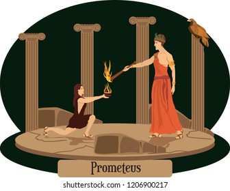 Illustration vector isolated of Greek Myths, Prometheus