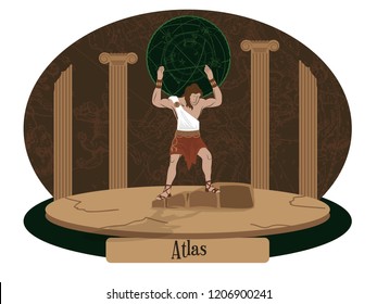 Illustration vector isolated of Greek Myths, Atlas