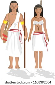 Illustration vector isolated of Guanes, Colombian native people indigenous