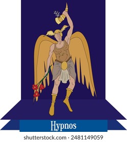 Illustration vector isolated of Hypnos, hipnos, dreams god,  personification of sleep, Oneiros father.