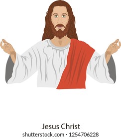 illustration vector isolated of Jesus Christ, Cristo, Jesus