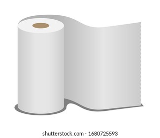 Illustration vector isolated kitchen paper roll on white background