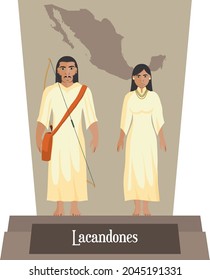 Illustration vector isolated of  Mexican, Native Traditional costumes Lacandones