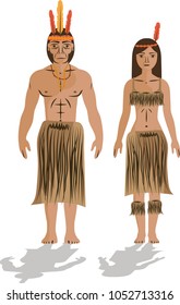 Illustration vector isolated of Motilones, Colombian native people indigenous