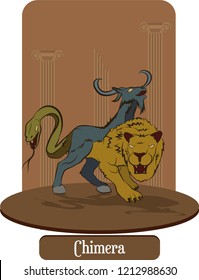 Illustration vector isolated of mythical creature, Chimera