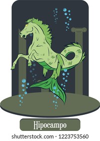 Illustration vector isolated of mythical creature, Hipocampo