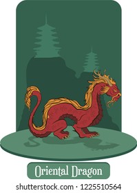 Illustration vector isolated of mythical creature, Oriental Dragon