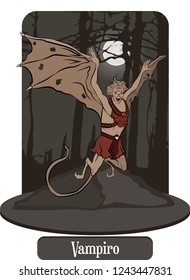 Illustration vector isolated of Mythical creatures, Vampiro