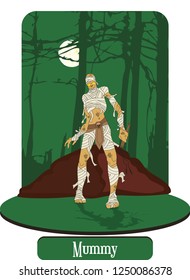 Illustration vector isolated of Mythical creatures, Mummy, Momia.