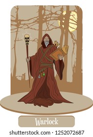 Illustration vector isolated of Mythical creatures, Warlock, Hechicero