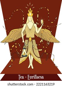 Illustration vector isolated of Mythical greek god, Titan Tea, Eurifaesa, goddess of brightness and light.