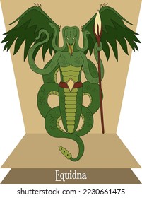 Illustration vector isolated of Mythical greek god, Titan Echidna, monsters Mother