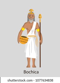 Illustration Vector Isolated of native indigenous God, Bochica, civilizing god, Muisca, Chibcha.