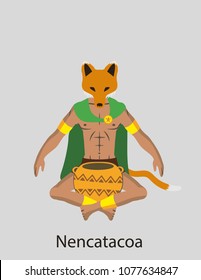 Illustration Vector Isolated of native indigenous God - Nencatacoa, arts, Muiscas.