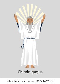 Illustration Vector Isolated of native indigenous God - Chiminigagua, Creator, Muiscas.