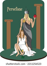 Illustration vector isolated of Persephone and hades rapture, Greek mythology.