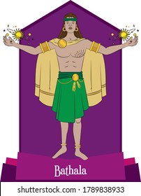 Illustration vector isolated of philippine mythical god, Bathala, main god, universe maker.